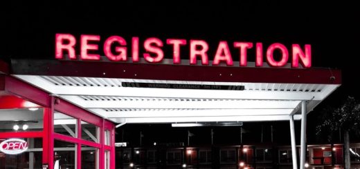Image of sign that says registration
