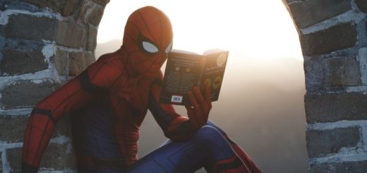 Spiderman reading a book