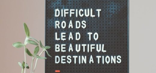 Image says difficult roads lead to beautiful destinations