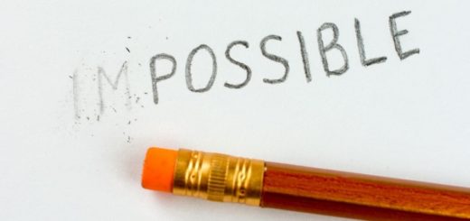 Pencil erasing the word impossible