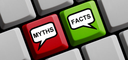 Image of keyboard keys that say myths or facts