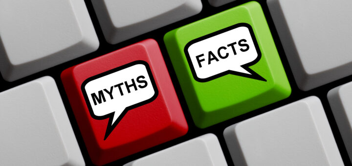 Image of keyboard keys that say myths or facts